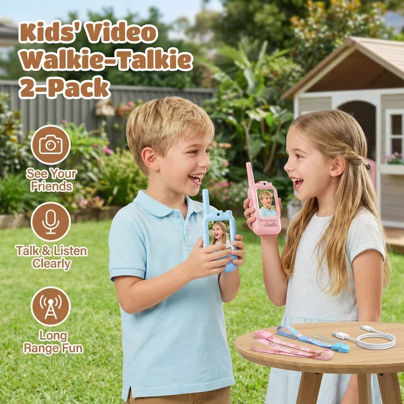 Kids' Video Walkie-Talkie (02 Sets) – Radios with Camera & Screen 📱