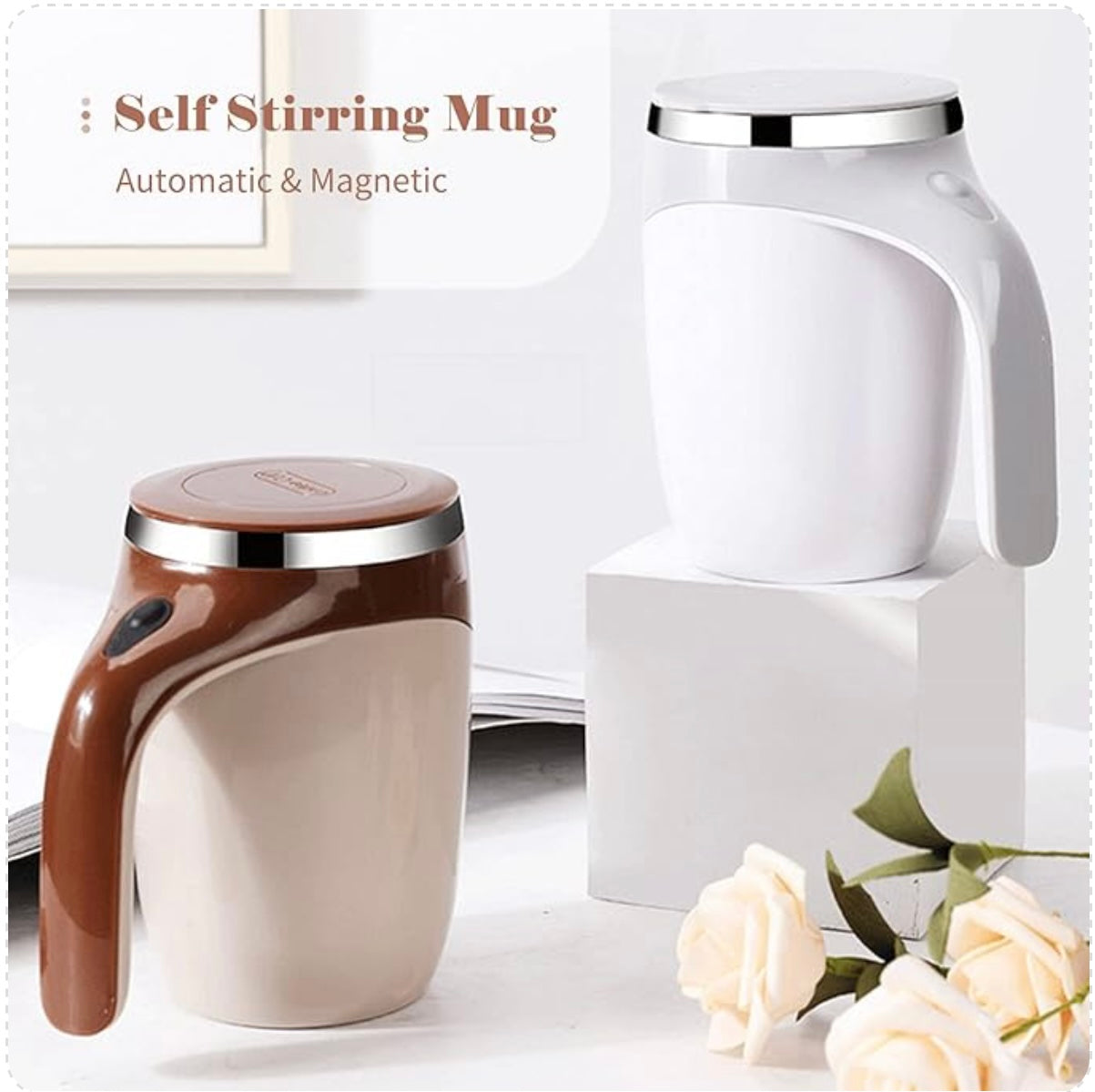 380mL Self Stirring Mug with Lid